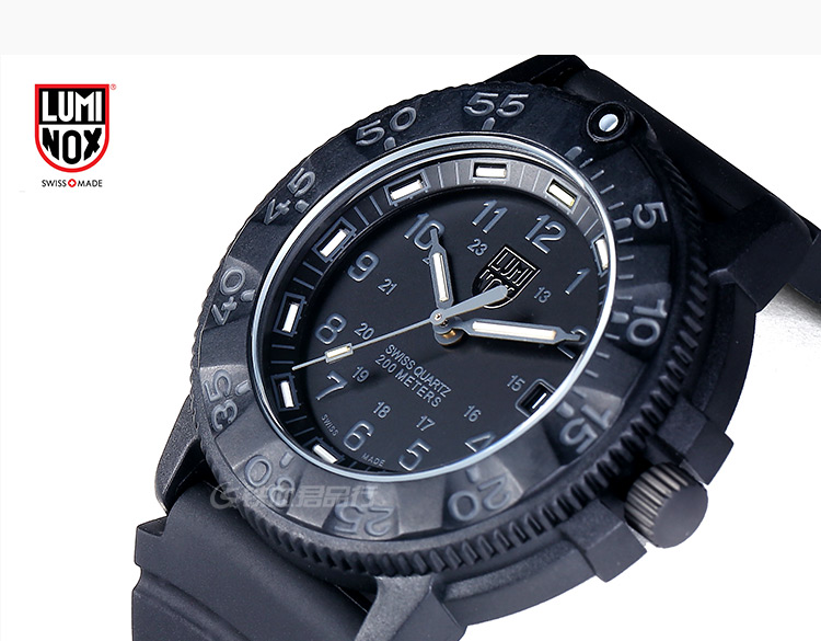 雷美诺时 Luminox 3001.BO 海軍海豹系列 夜光潜水军用手表