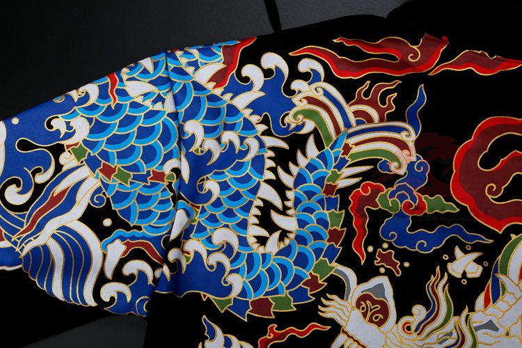 大明描金飞鱼纹云肩通袖襕套头卫衣